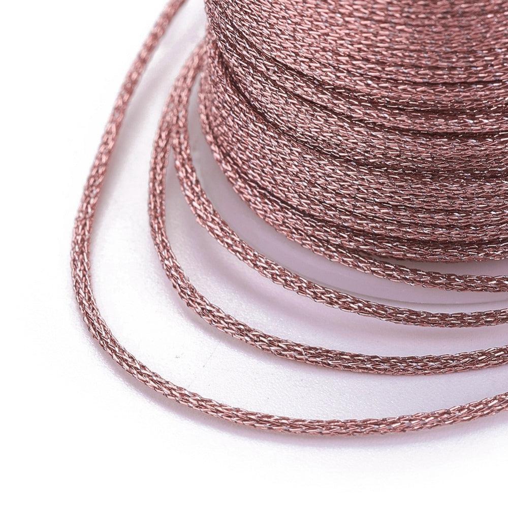 Metallic koord 1mm klosje Roze koper - 6,5 meter-koord-Kraaltjes van Renate