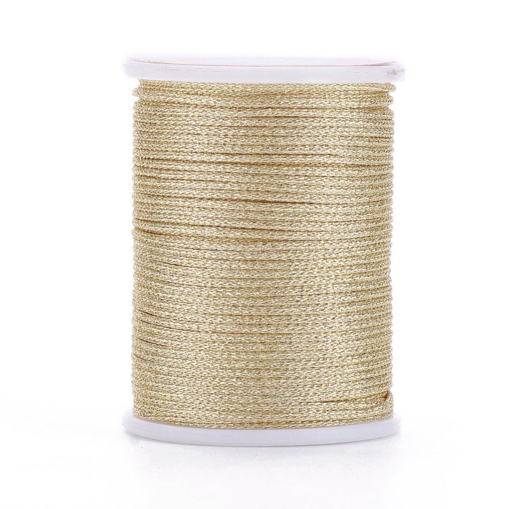 Metallic koord 1mm klosje licht Goud - 6,5 meter-koord-Kraaltjes van Renate