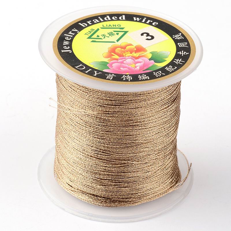 Metallic koord Champagne 0.4mm - 5 meter-Koord-Kraaltjes van Renate