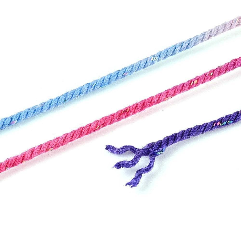 Metallic koord twisted 1mm Blauw / Paars / Roze - per 2 meter-koord-Kraaltjes van Renate