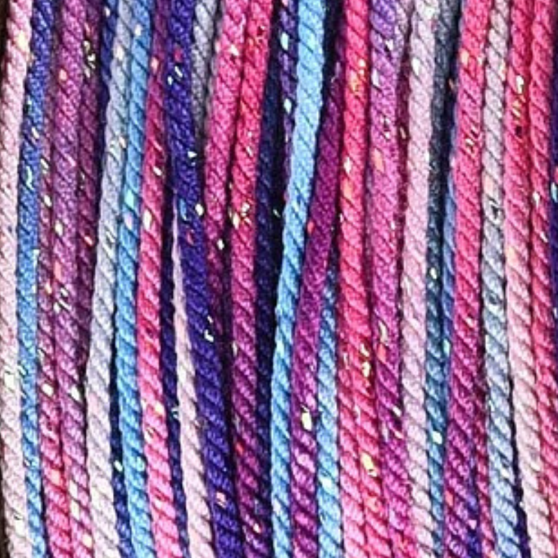 Metallic koord twisted 1mm Blauw / Paars / Roze - per 2 meter-koord-Kraaltjes van Renate