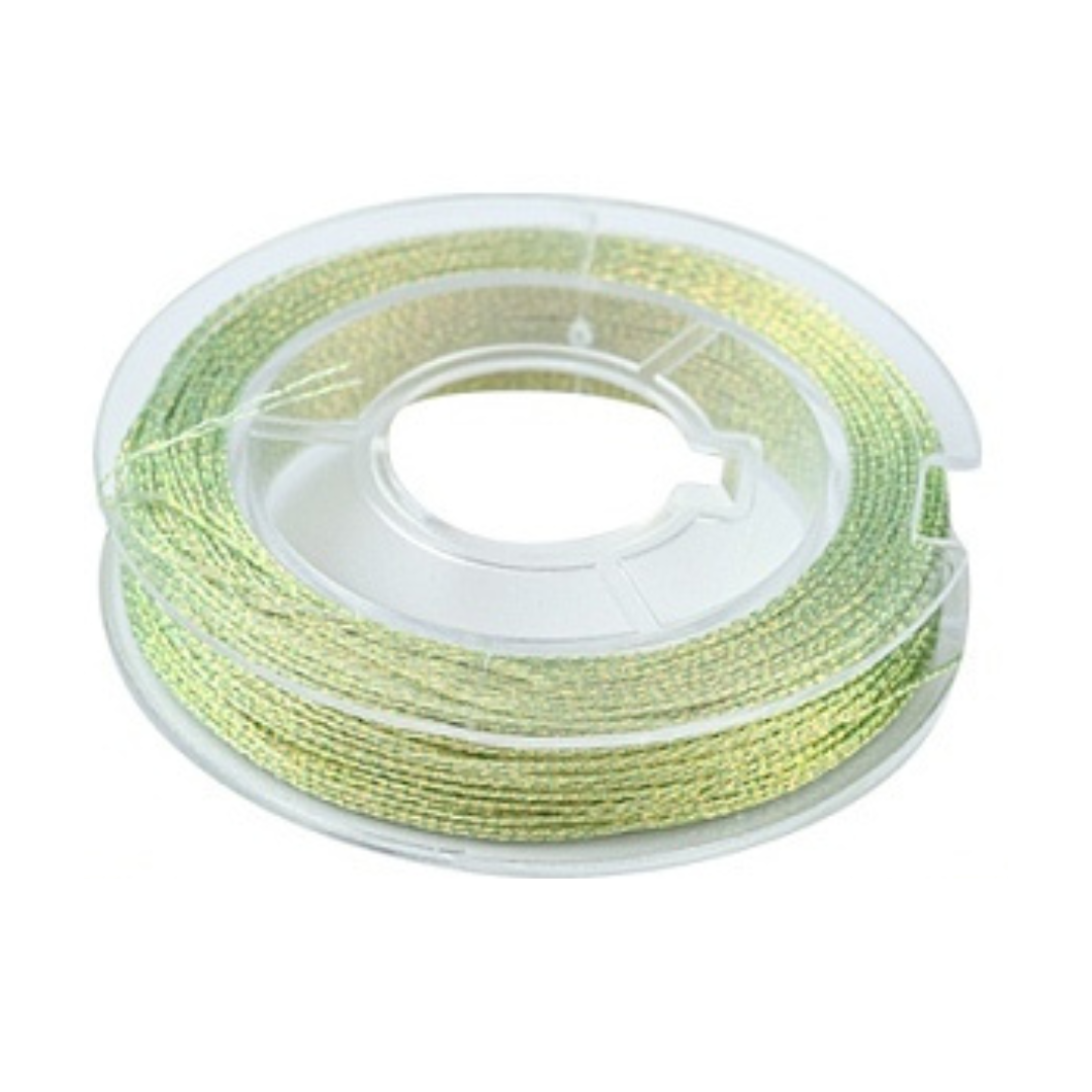 Metallic macramé koord 0.3mm groen rolletje - 20 meter-koord-Kraaltjes van Renate