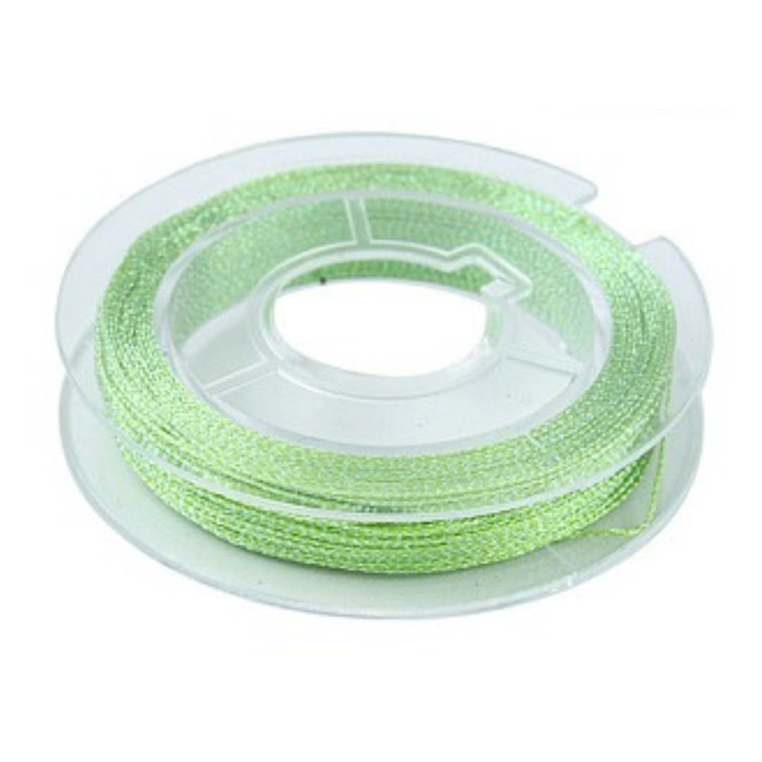 Metallic macramé koord 0.3mm groen rolletje - 20 meter-koord-Kraaltjes van Renate