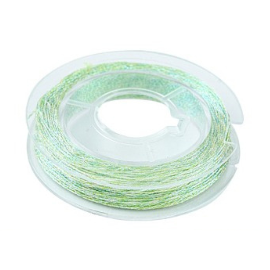 Metallic macramé koord 0.3mm multicolour groen rolletje - 20 meter-koord-Kraaltjes van Renate