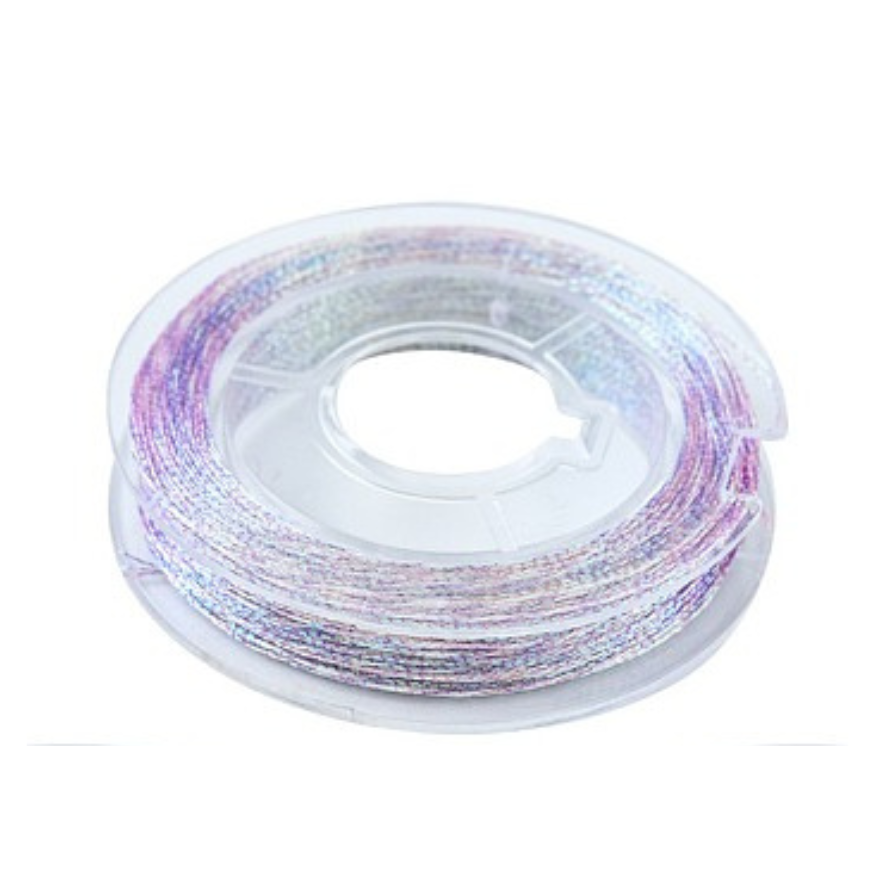 Metallic macramé koord 0.3mm multicolour paars rolletje - 20 meter-koord-Kraaltjes van Renate