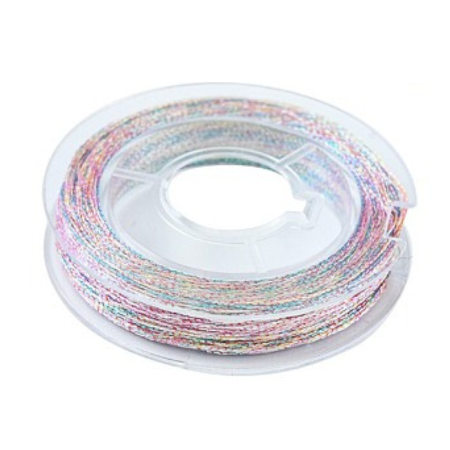 Metallic macramé koord 0.3mm multicolour rolletje - 20 meter-koord-Kraaltjes van Renate