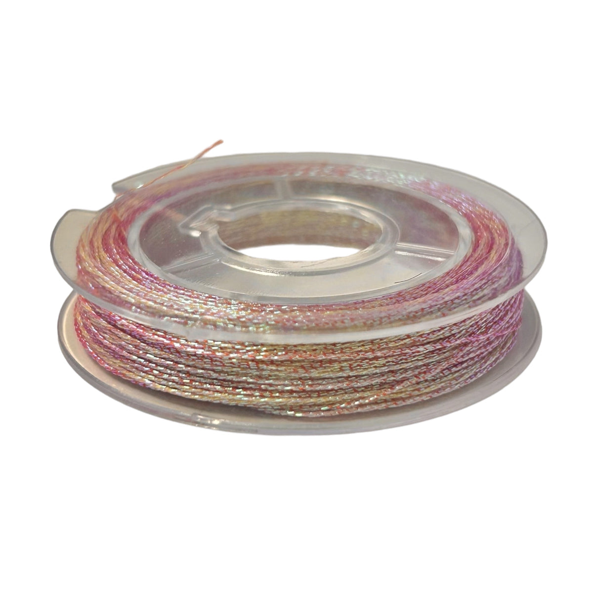 Metallic macramé koord 0.3mm multicolour roze-rood rolletje - 20 meter-koord-Kraaltjes van Renate