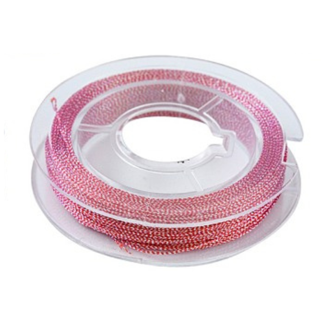 Metallic macramé koord 0.3mm rood met gele glans rolletje - 20 meter-koord-Kraaltjes van Renate