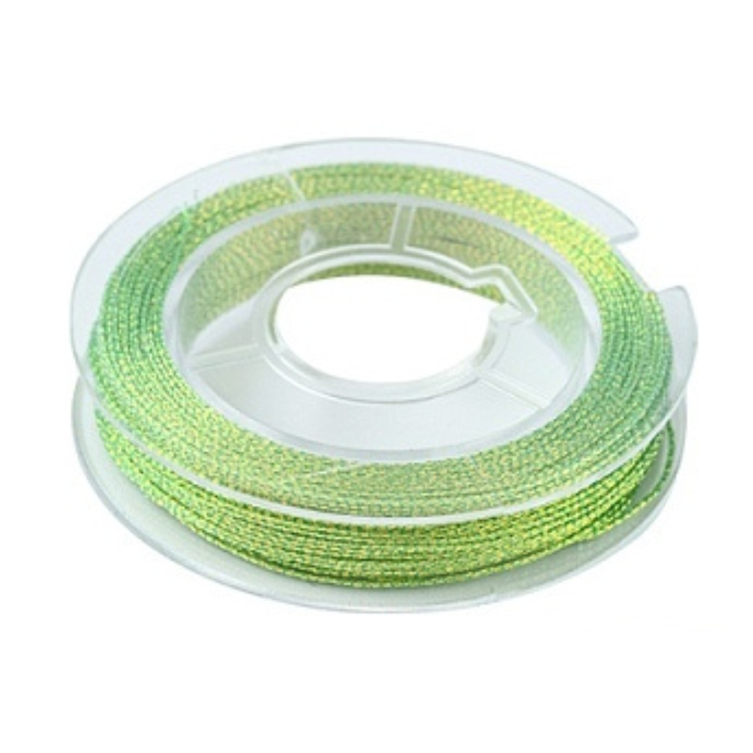 Metallic macramé koord 0.3mm warm groen rolletje - 20 meter-koord-Kraaltjes van Renate