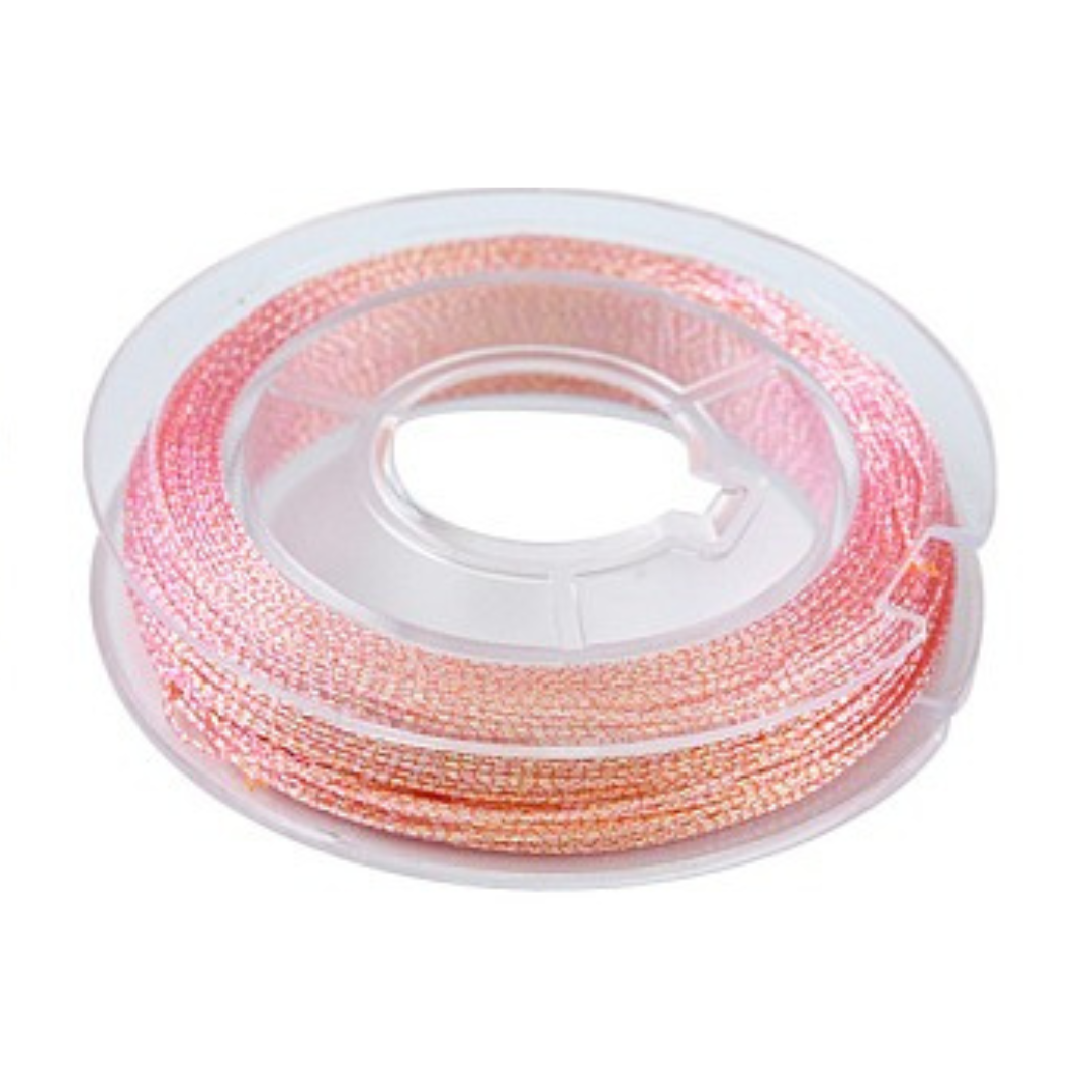 Metallic macramé koord 0.3mm zalm rolletje - 20 meter-koord-Kraaltjes van Renate