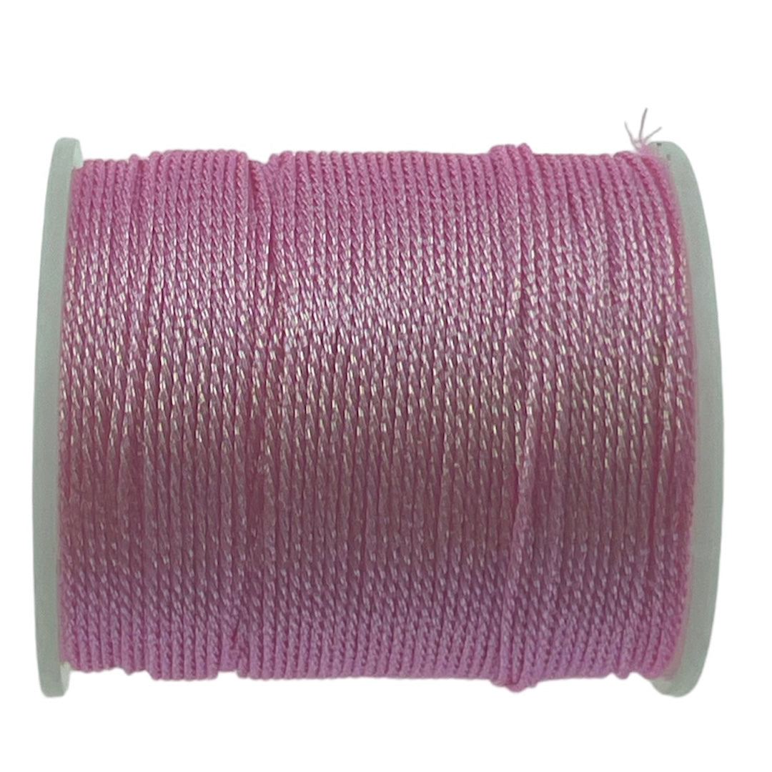 Metallic macramé koord 0.5mm klosje bright pink- 2 meter-koord-Kraaltjes van Renate