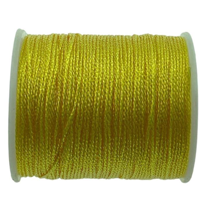 Metallic macramé koord 0.5mm klosje geel- 2 meter-koord-Kraaltjes van Renate