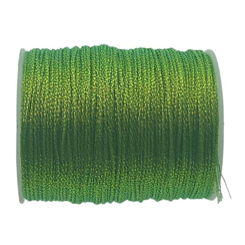 Metallic macramé koord 0.5mm klosje groen- 2 meter-koord-Kraaltjes van Renate
