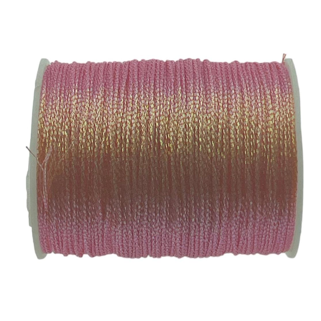 Metallic macramé koord 0.5mm klosje roze/oranje- 2 meter-koord-Kraaltjes van Renate