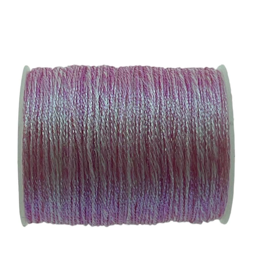 Metallic macramé koord 0.5mm klosje white/pink- 2 meter-koord-Kraaltjes van Renate