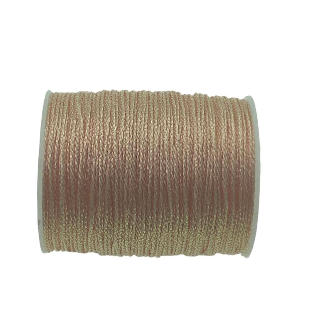 Metallic macramé koord 0.5mm klosje zalm/roze- 2 meter-koord-Kraaltjes van Renate