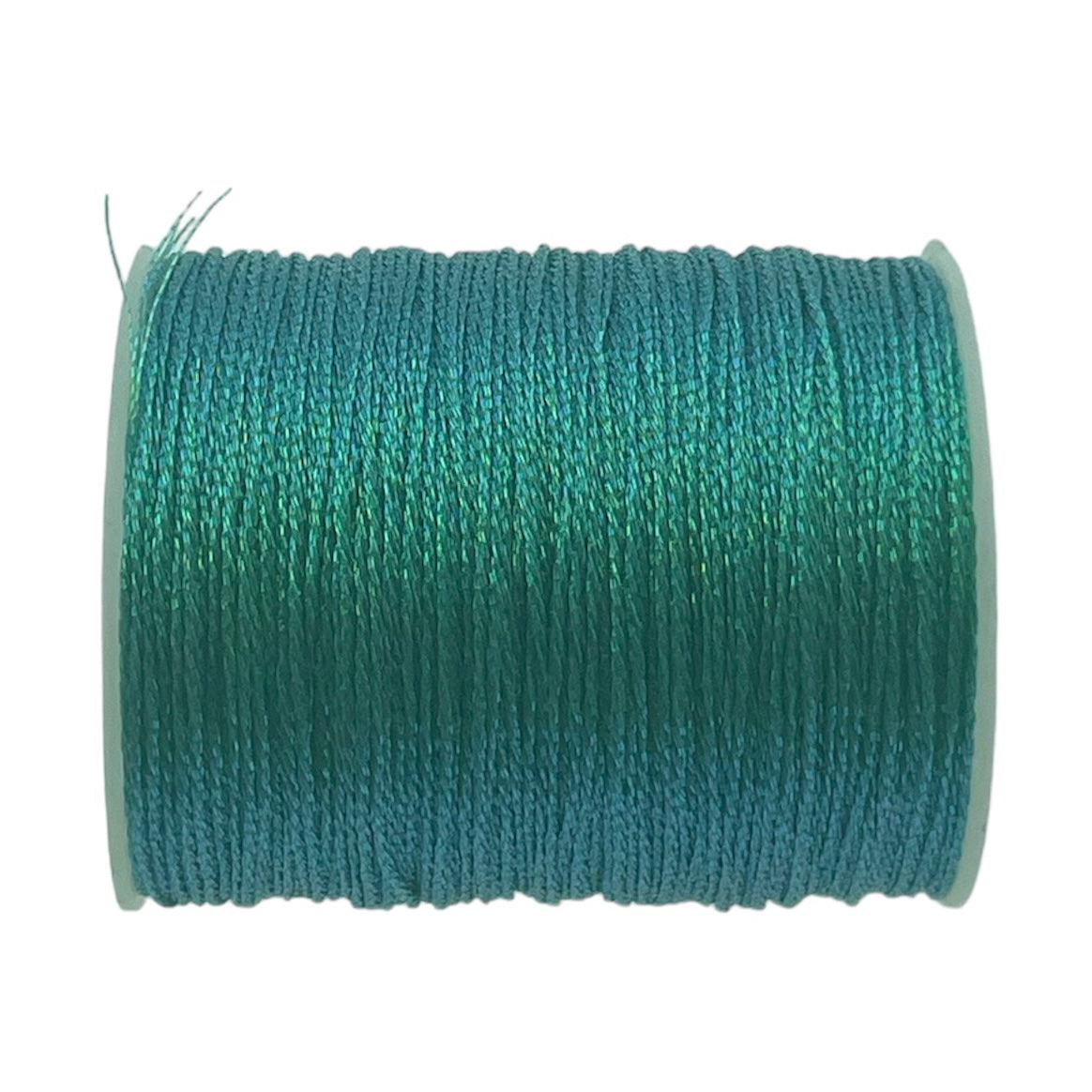 Metallic macramé koord 0.5mm klosje zeegroen- 2 meter-koord-Kraaltjes van Renate