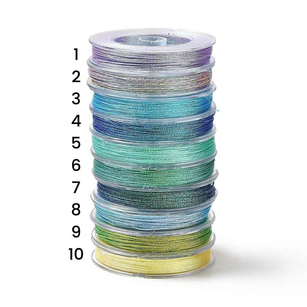 Metallic macramé koord 0.5mm multicolour ocean rol - 50 meter-koord-Kraaltjes van Renate