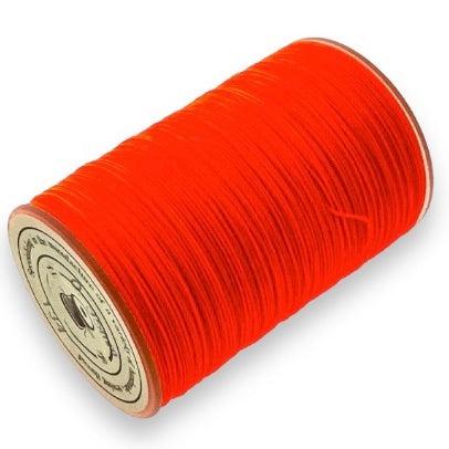Gewaxt polyester koord oranje 0,35mm - 160 meter-Kraaltjes van Renate