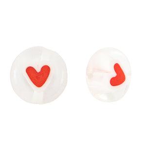 Millefiori kralen disc hart Transparent-red 8mm -per stuk-Kraaltjes van Renate