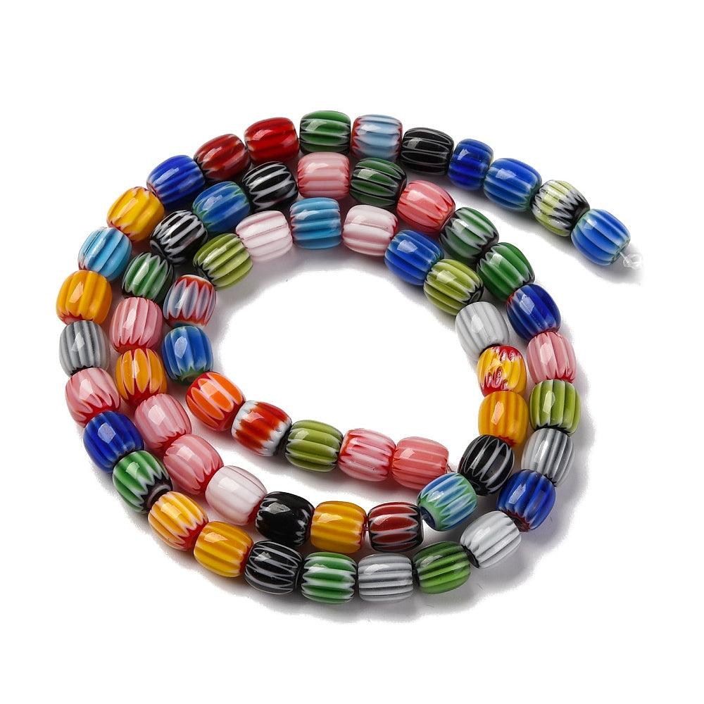 Millefiori kralen tube Multicolour 6mm - per streng-Kraaltjes van Renate