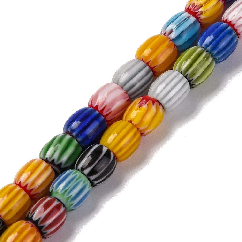 Millefiori kralen tube Multicolour 6mm - per streng-Kraaltjes van Renate