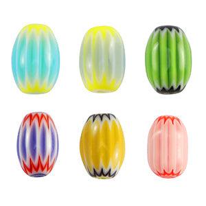 Millefiori kralen tube Multicolour green-yellow 9x6mm - per stuk-Kraaltjes van Renate