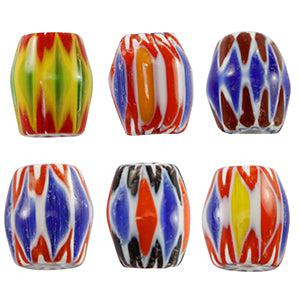 Millefiori kralen tube Multicolour yellow-blue 12x10mm - per stuk-Kraaltjes van Renate