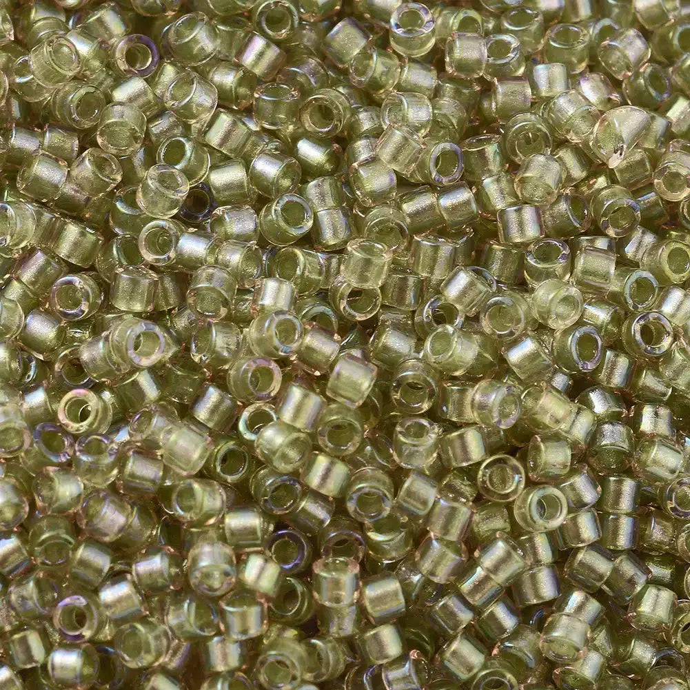 Miyuki Delica 11/0 DB-1766 Transparent Sparkling Celery Lined Light Tea Rose AB - 4 gram-Kralen-Kraaltjes van Renate