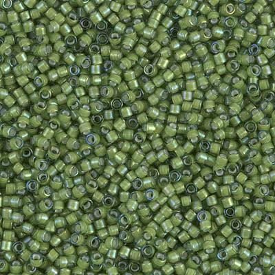 Miyuki Delica 11/0 DB-1786 White lined light green AB - 4 gram-Kralen-Kraaltjes van Renate