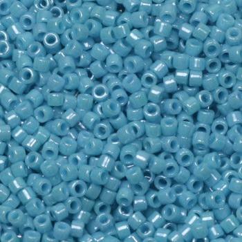 Miyuki Delica opaque luster medium turquoise blue 11/0 - 4 gram-Kraaltjes van Renate