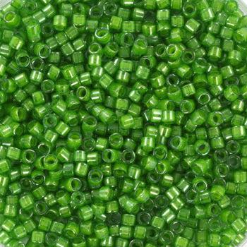 Miyuki Delica DB-274 Lined luster pea green 11/0 - 4 gram-Kralen-Kraaltjes van Renate
