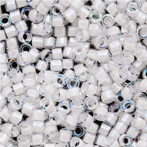 Miyuki Delica Lined White AB 11/0 - 4gr-Kraaltjes van Renate