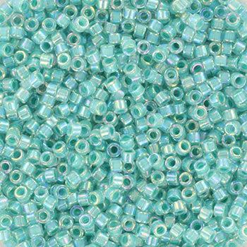 Miyuki Delica DB-79 green lined turquoise crystal ab 11/0 - 4 gram-Kralen-Kraaltjes van Renate