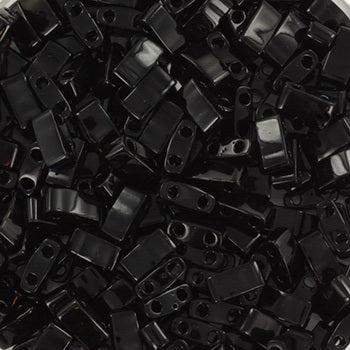 Miyuki Half Tila Opaque Zwart 5.0mm - 4 gram-Kralen-Kraaltjes van Renate