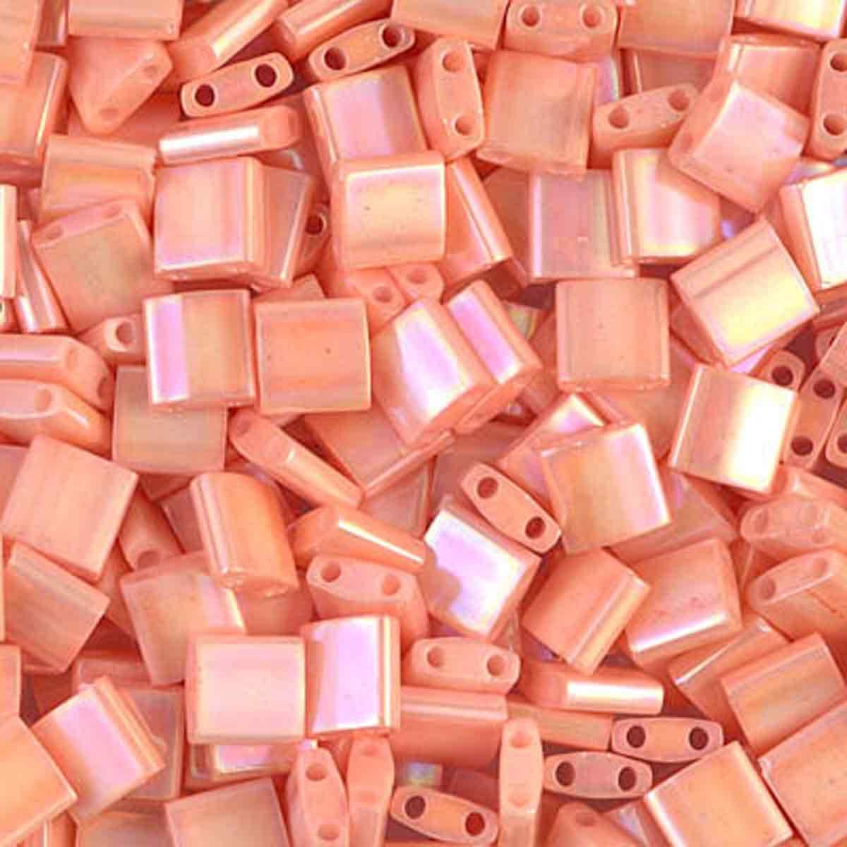 Miyuki Tila TL-596 matte opaque salmon AB 5x5mm - 3 gram-Kralen-Kraaltjes van Renate