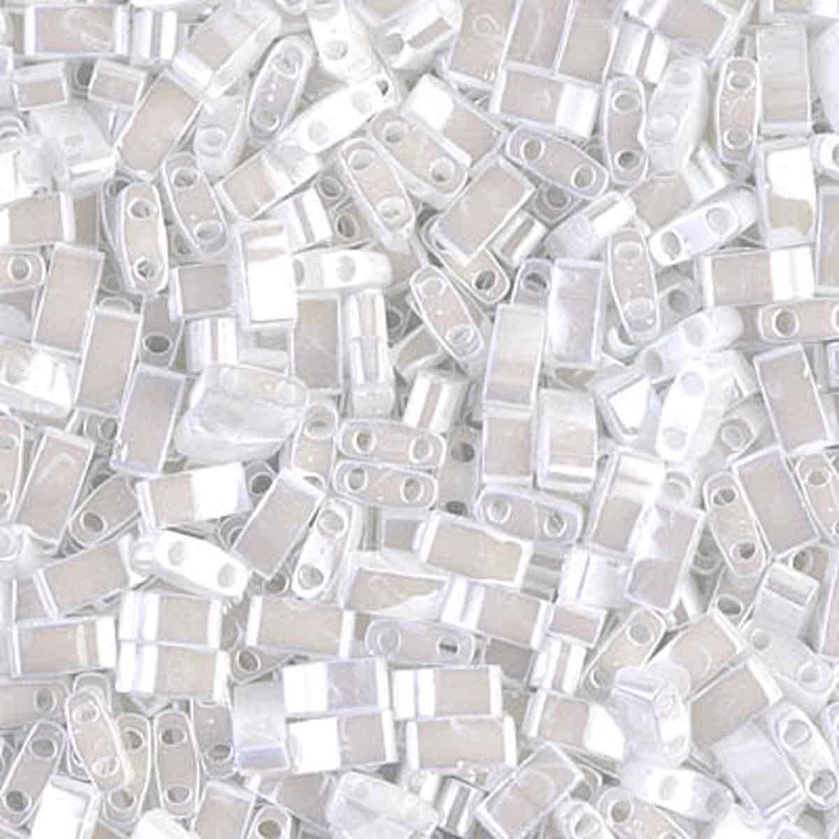 Miyuki Tila half TLH420 white pearl 5x2,3mm - 3 gram-Kralen-Kraaltjes van Renate