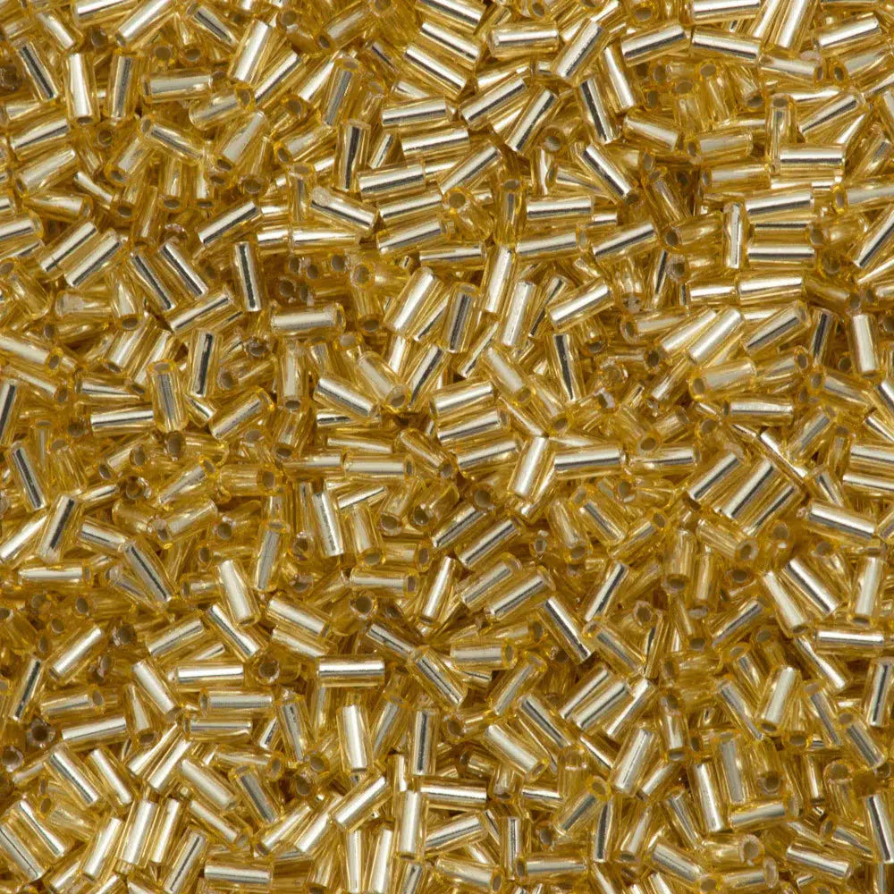 Miyuki bugles 3mm Silverlined gold - 5 gram-Kralen-Kraaltjes van Renate