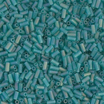 Miyuki bugles 3mm Transparant matte teal AB - 5 gram-Kralen-Kraaltjes van Renate