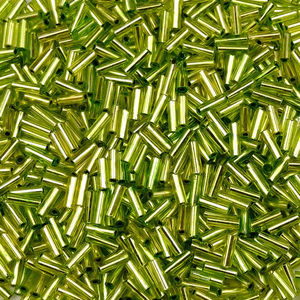 Miyuki bugles 3mm green - 5 gram-Kralen-Kraaltjes van Renate