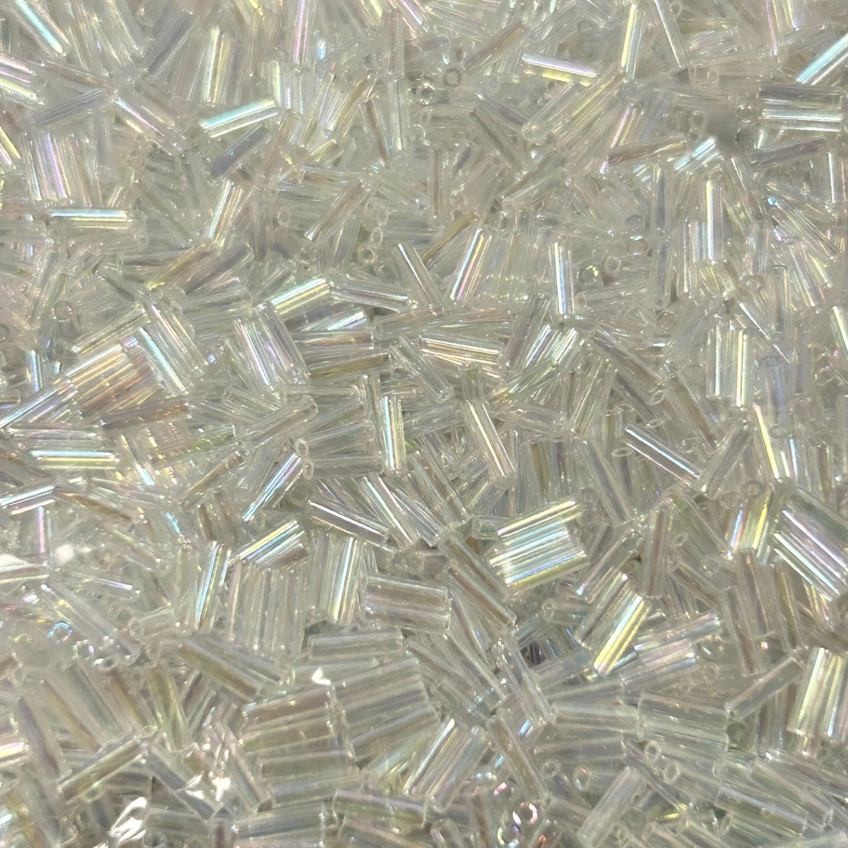 Miyuki bugles 6mm Crystal AB - 5 gram-Kralen-Kraaltjes van Renate