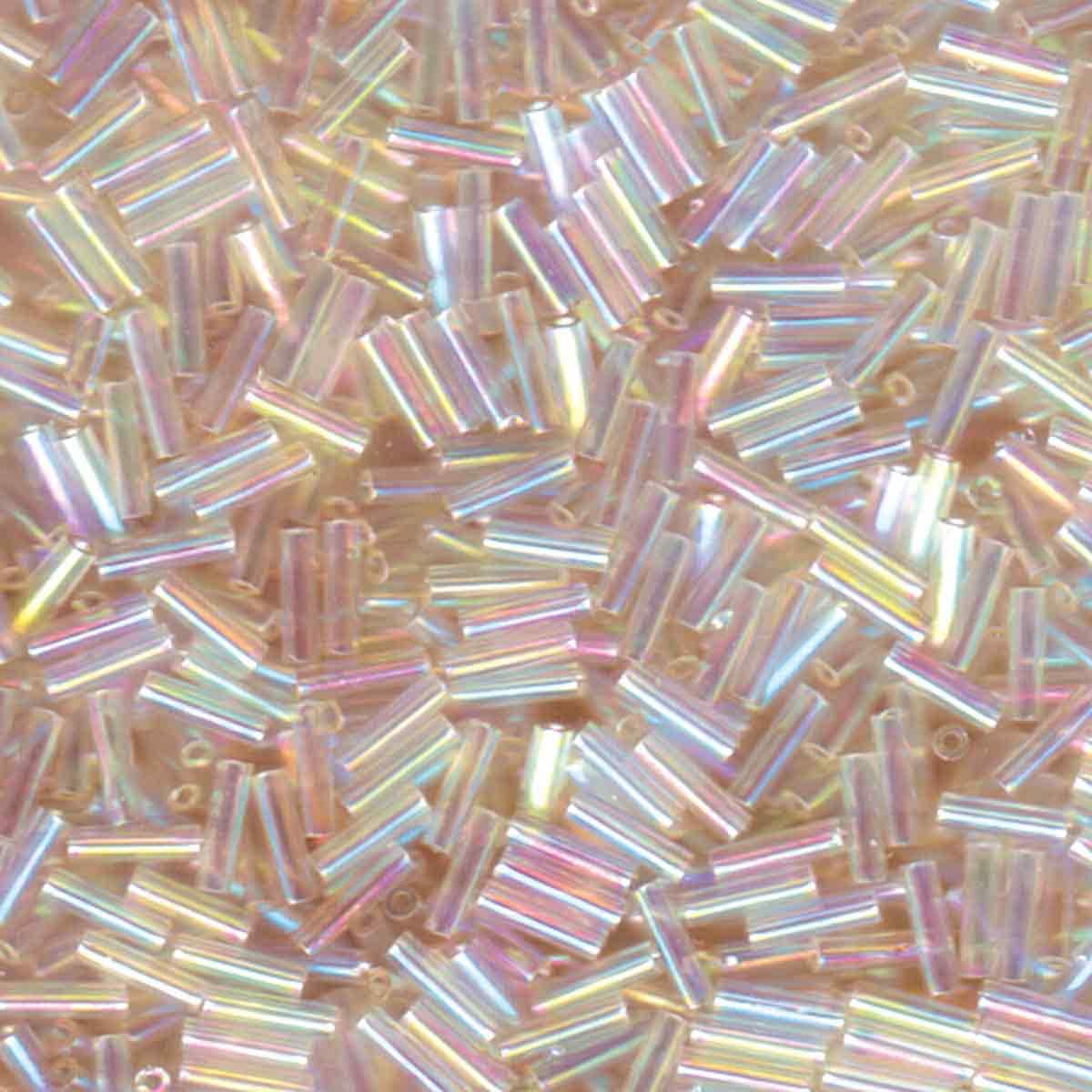 Miyuki bugles 6mm Crystal ivory gold luster - 5 gram-Kralen-Kraaltjes van Renate