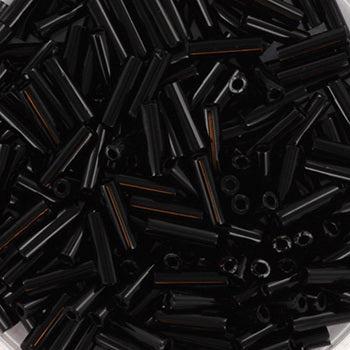 Miyuki bugles 6mm Opaque black - 5 gram-Kralen-Kraaltjes van Renate