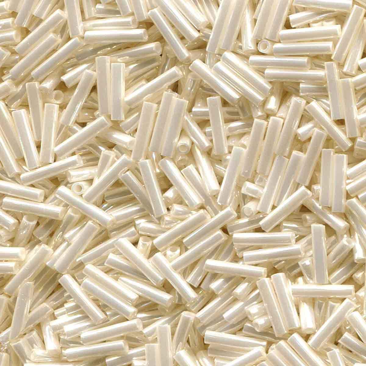Miyuki bugles 6mm ivory ceylon - 5 gram-Kralen-Kraaltjes van Renate