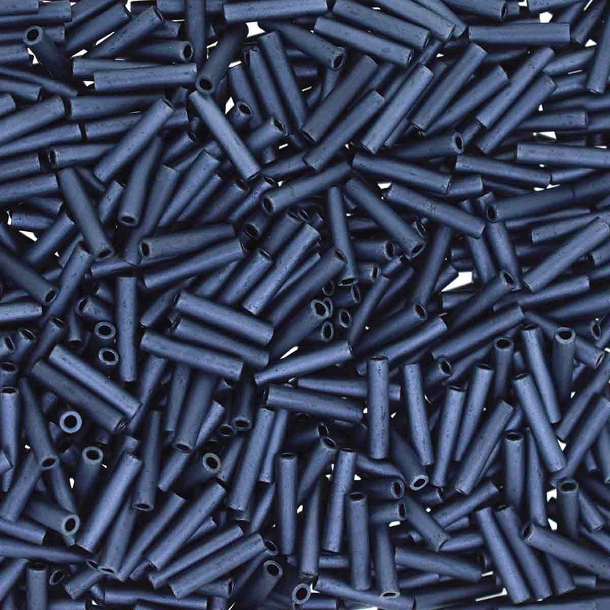 Miyuki bugles 6mm matte gunmetal - 5 gram-Kralen-Kraaltjes van Renate