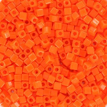 Miyuki cube 1.8mm Opaque orange 406- 5 gram-Kralen-Kraaltjes van Renate