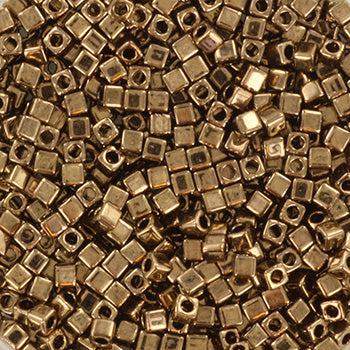 Miyuki cube 1.8mm metallic dark bronze 457 - 5 gram-Kralen-Kraaltjes van Renate