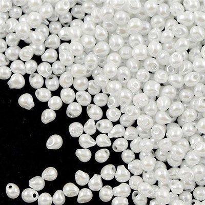 Miyuki drops 3.4mm White opaque luster 420 - 5 gram-Kralen-Kraaltjes van Renate