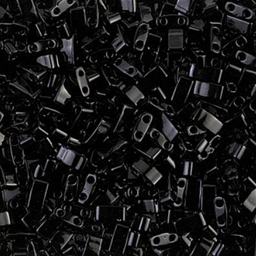 Miyuki half Tila TLH-401 Opaque black 5x2,5mm - 3 gram-Kralen-Kraaltjes van Renate