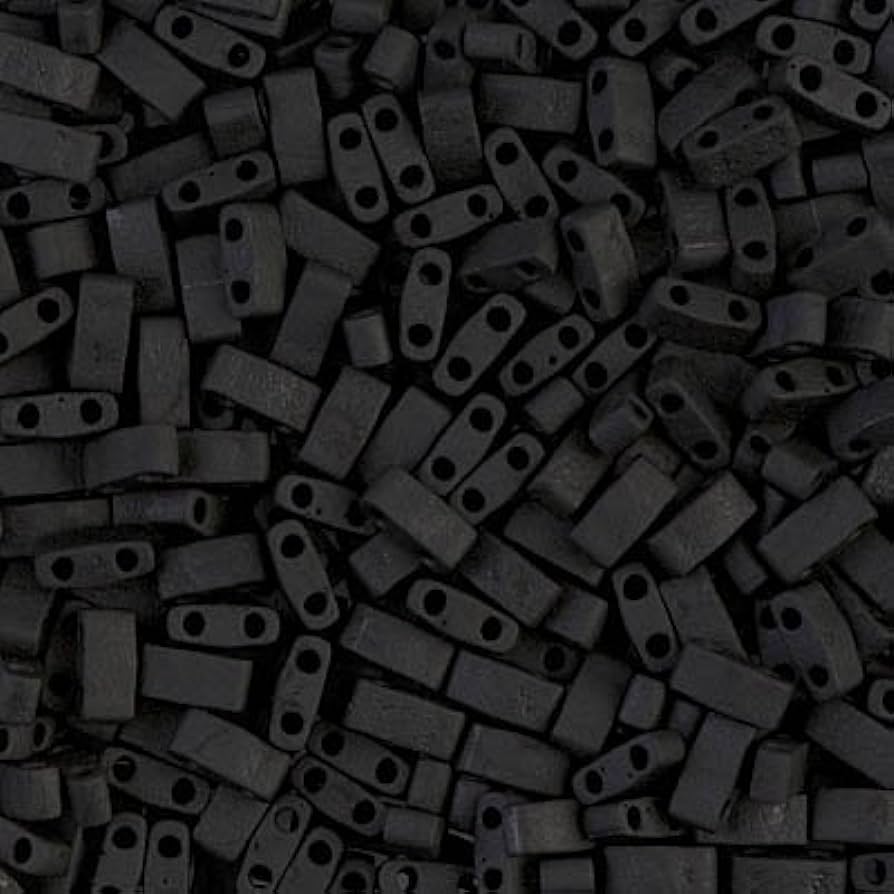 Miyuki half Tila TLH-401F Opaque matte black 5x2,5mm - 3 gram-Kralen-Kraaltjes van Renate